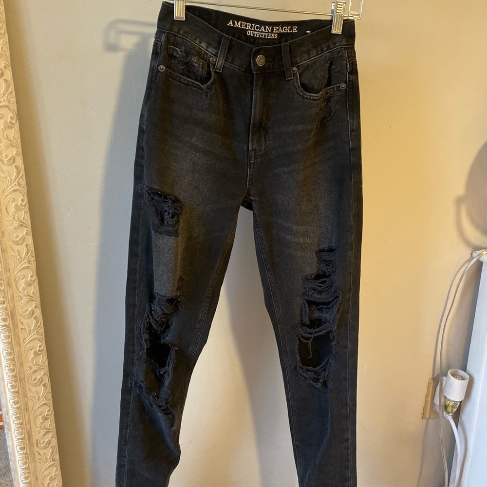 American eagle black mom jeans